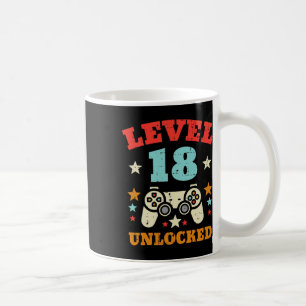 Caneca De Café Nível 18 Desbloqueado Videojogos Rapazes Homens An