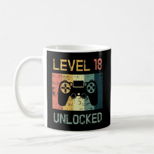Caneca De Café Nível 18 Design de Oitavo Dias Desbloqueado