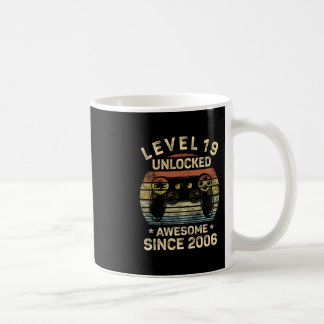 Caneca De Café Nível 19 Desbloqueado Aniversário de 19 anos Prese