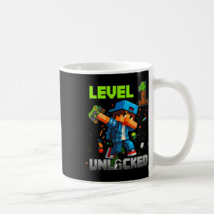 Caneca De Café Nível 1 Desbloqueado Divertido Garoto de Aniversár