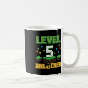 Caneca De Café Nível 5 Desbloqueado Pixel Gamer 5º Aniversário Jo
