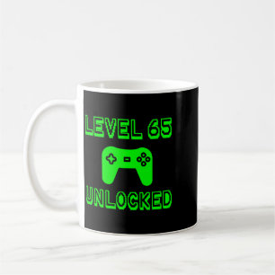 Caneca De Café Nível 65 Desbloqueado Aniversário de 65º Jogador J