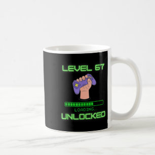 Caneca De Café Nível 67 Desbloqueado Jogo 6-7 Escola Meme Seis Se