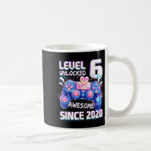 Caneca De Café Nível 6 desbloqueado 6º vídeo aniversário de gamer