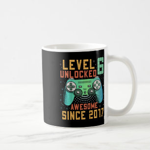 Caneca De Café Nível 6 Desbloqueado Aniversário de 6 anos Present