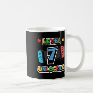 Caneca De Café Nível 7 Desbloqueado Aniversário de 7 anos Jogo de