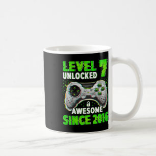 Caneca De Café Nível 7 Desbloqueado Jogo de Vídeo Menino de 7 Ano
