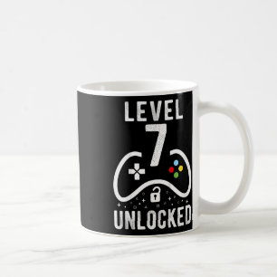 Caneca De Café Nível 7 Desbloqueado Presente de Aniversário de 7