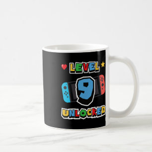 Caneca De Café Nível 9 Desbloqueado Aniversário de 9 Anos Jogo de