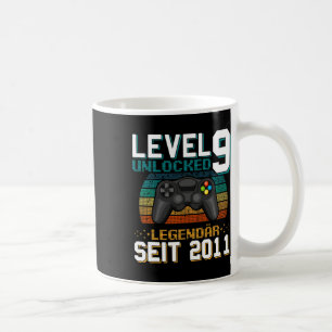Caneca De Café Nível 9 Desbloqueado Aniversário de 9 anos Video G