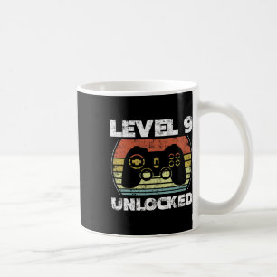Caneca De Café Nível 9 Desbloqueado Vídeo Engraçado de Aniversári