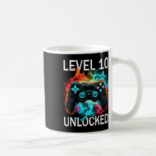 Caneca De Café Nível de Crianças 10 Desbloqueado Video Gamer Retr