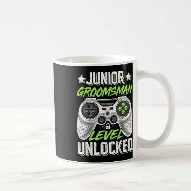 Caneca De Café Nível de Garoto do Noivo Gamer Júnior Desbloqueado (Direita)
