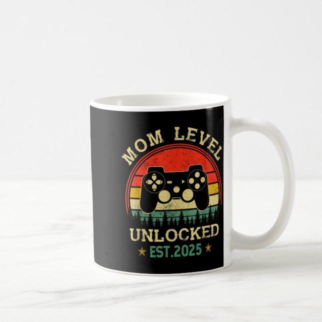 Caneca De Café Nível de mãe desbloqueado est 2025 mãe jogadora de (Direita)