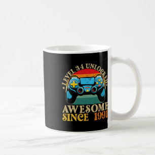 Caneca De Café Nível &#; Desbloqueado Incrível Desde 1991 &#; º