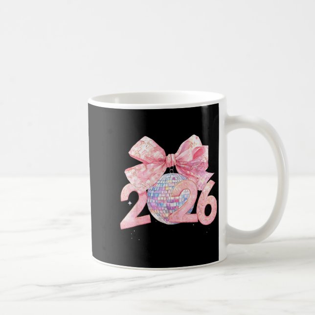 Caneca De Café Nk Bow Coquette Disco Ball Happy New Year 2026  (Direita)