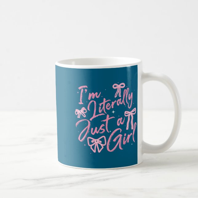 Caneca De Café Nk Bow Tie I'm Literally Just A Girl Cute Coquette (Direita)