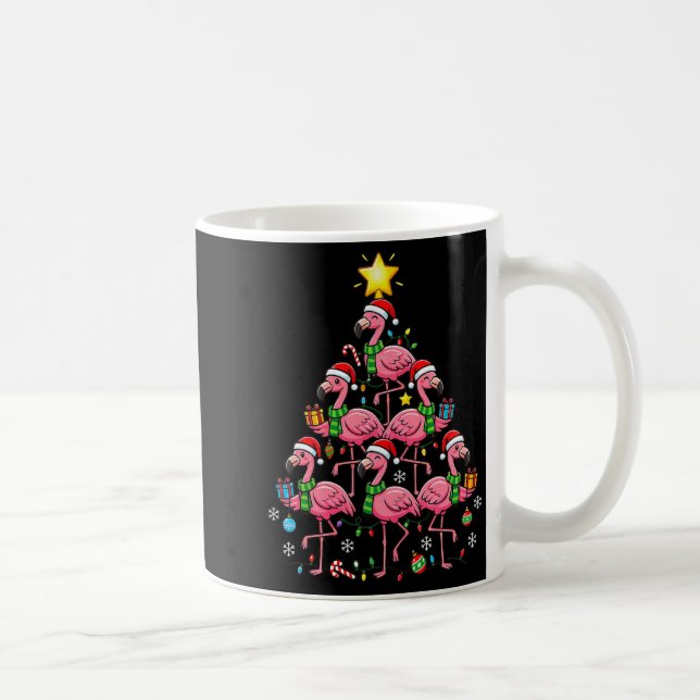 Caneca De Café Nk Flamingo Christmas Tree Santa Flamingo Holiday  (Direita)