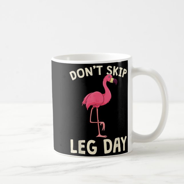 Caneca De Café Nk Flamingo Workou Don't Skip Leg Day Gym Fitness  (Direita)