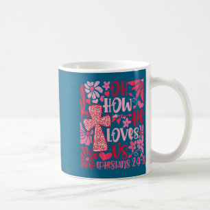 Caneca De Café Nk Floral Oh Como Ele Nos Ama Boho Versículo Da Bí