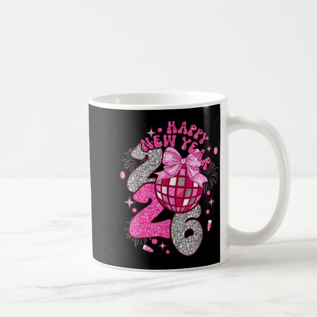 Caneca De Café Nk Happy New Year 2026 Bow Disco  (Direita)