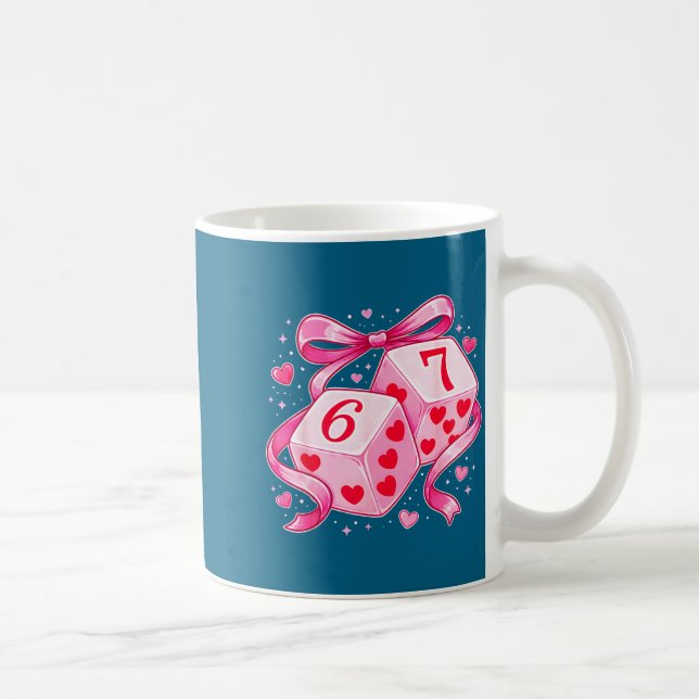 Caneca De Café Nk Love Dice 6 7 Hearts Valentine Cute Romantic Ar (Direita)