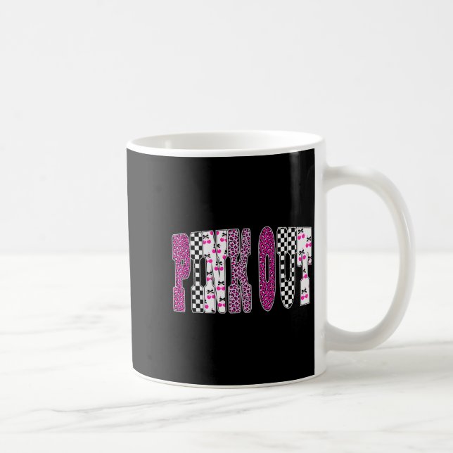 Caneca De Café Nk Out Leopard Checkered Breast Cancer Football Ga (Direita)