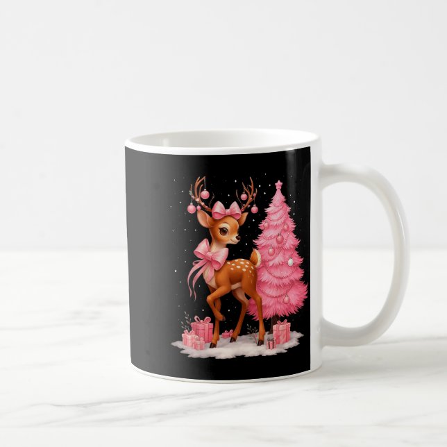 Caneca De Café Nk Reindeer Coquette Bow Christmas Tree Pajamas Gi (Direita)