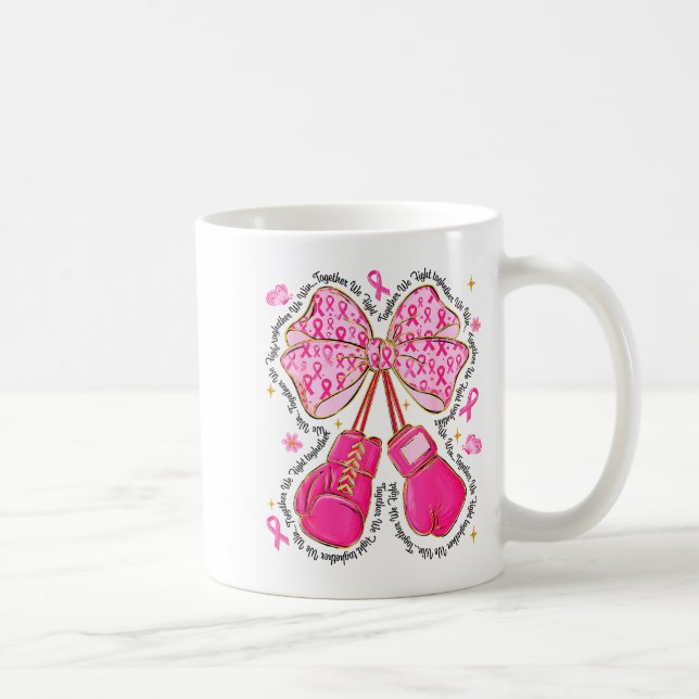 Caneca De Café Nk Ribbon Bow Boxing Gloves Breast Cancer Awarenes (Direita)