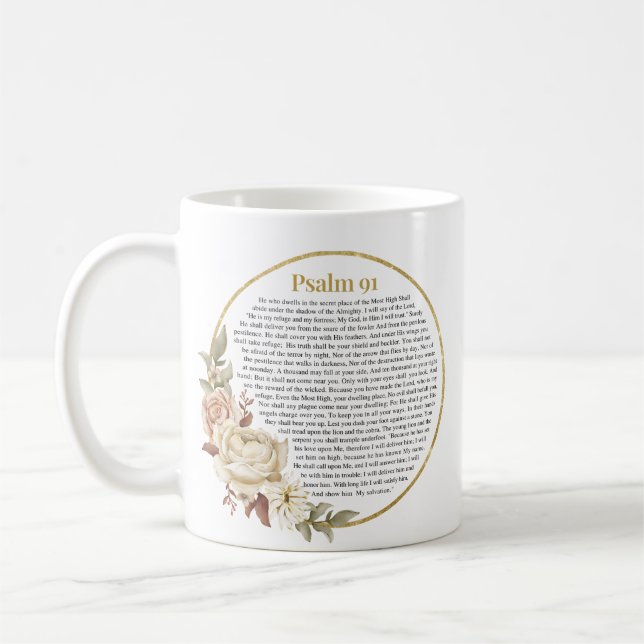 Caneca De Café NKJV Psalm 91 (Esquerda)
