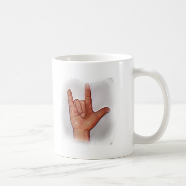 CANECA DE CAFÉ NO. 3 DO ASL EU TE AMO (Direita)