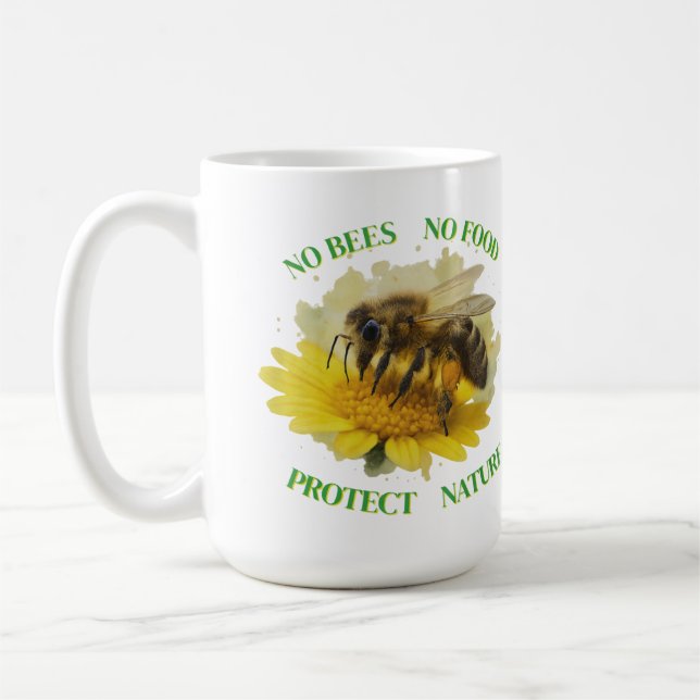 Caneca De Café No Bees No Food – Protect Nature Tasse (Esquerda)
