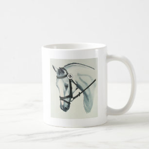 Caneca De Café No cavalo BRANCO do adestramento do contato