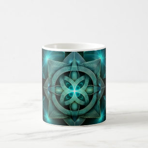 Caneca De Café Nó Celta Azul Em Uma Moldura Azul De Seis Lados