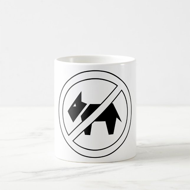 Caneca De Café No Dogs Allowed Bold Black and White Symbol (Criador carregado)