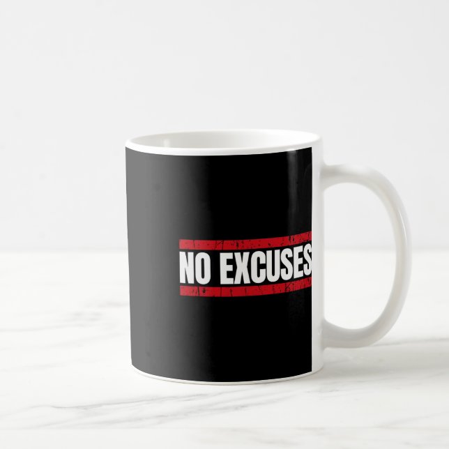 Caneca De Café No Excuses Inspirational Saying Motivational Gym W (Direita)