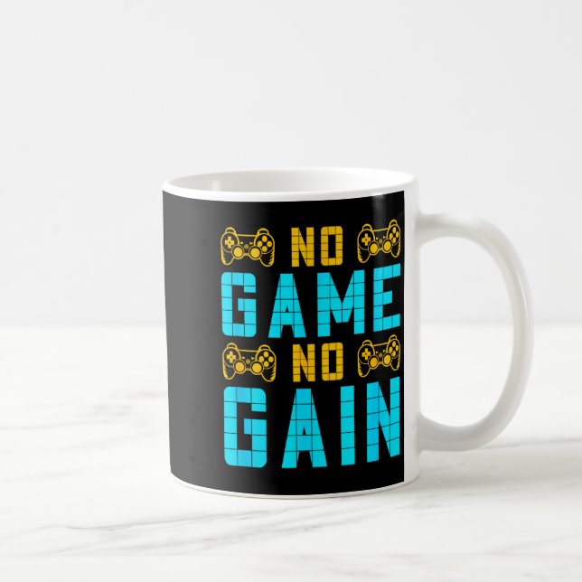 Caneca De Café No Game No Gain Funny Gaming Quotes Gift For Playe (Direita)