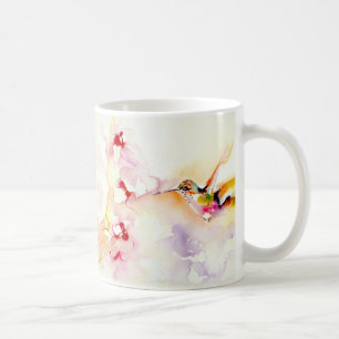 Caneca De Café "" No impressão cor-de-rosa do colibri