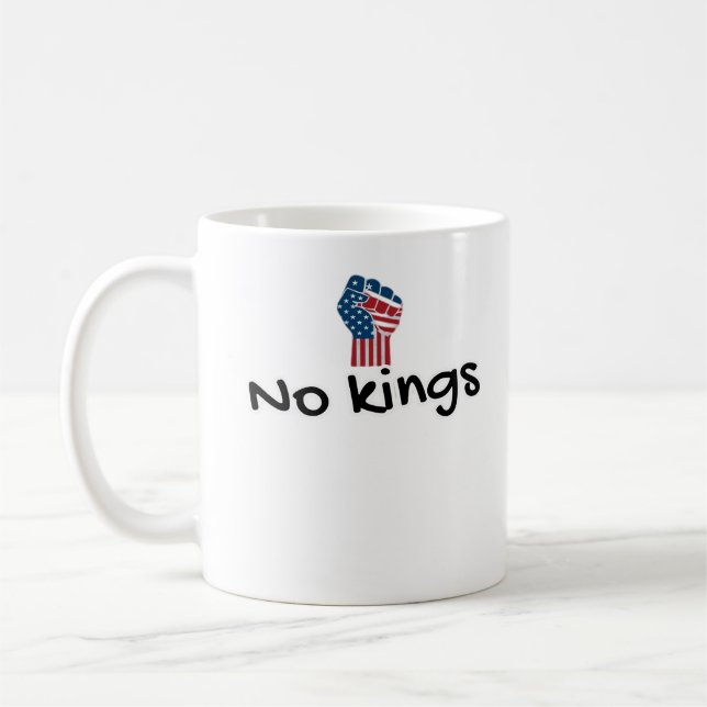 Caneca De Café No Kings In America Classic Minimal Clean (Esquerda)