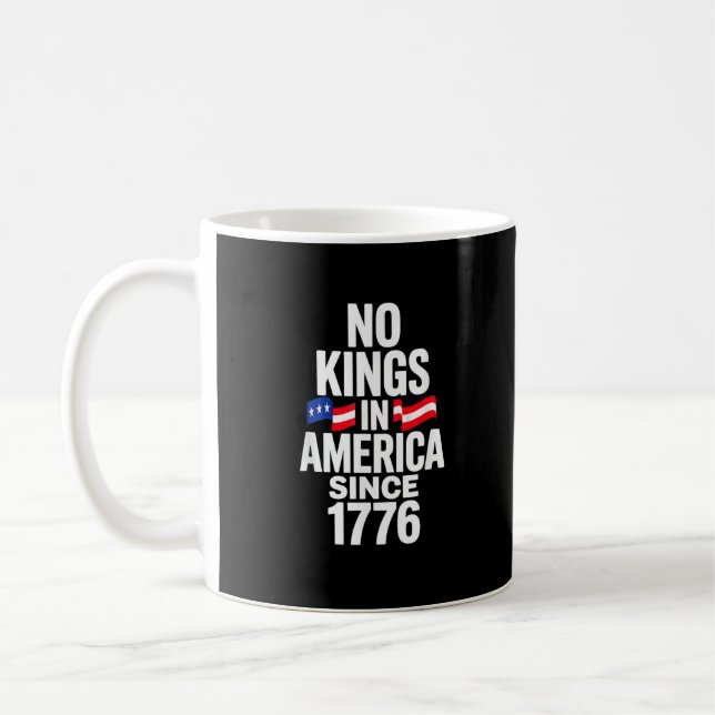 Caneca De Café No Kings In America Since 1776 Simple Classic (Esquerda)