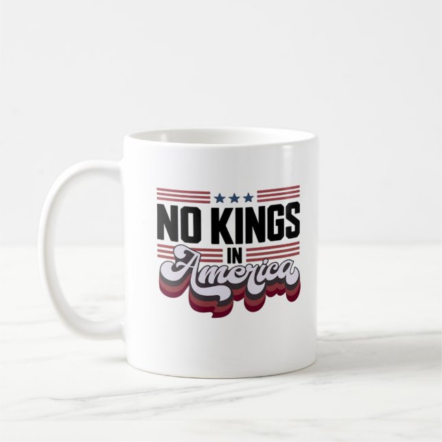 Caneca De Café No Kings In America USA Retro Classic (Esquerda)
