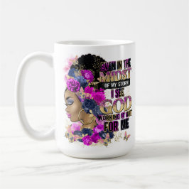 Caneca De Café No meio da Rainha Negra Melanina Mulher Marrom