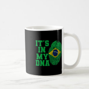 Caneca De Café No Meu Adn Brasil, Bandeira Corta Vintage Brasilei
