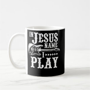 Caneca De Café No Nome de Jesus Eu Tooco Violão Cristão