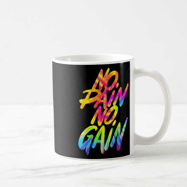 Caneca De Café No Pain No Gain Motivational Gym Humor Tie Dye Wei (Direita)