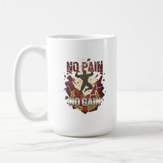 Caneca De Café "No Pain, No Gain: Strength and Motivation Design