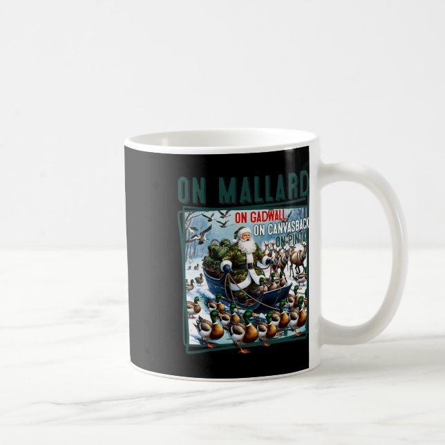 Caneca De Café No Pato-real No Friso-de-pescoço-verde Natal Caça  (Direita)