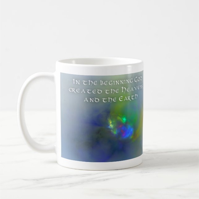 Caneca De Café No princípio Deus criou o fractal dos céus (Esquerda)
