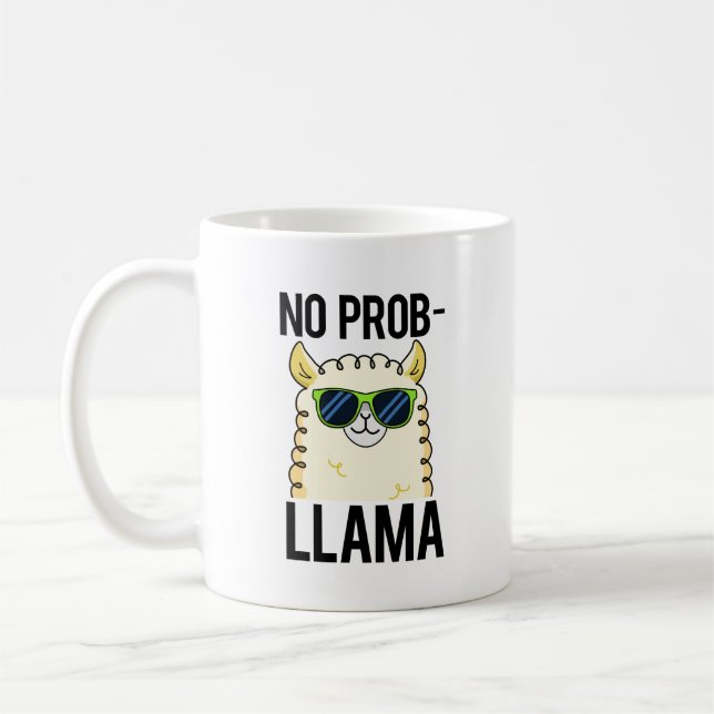 Caneca De Café No-Prob-Llama Funny Legal Llama Pun (Esquerda)