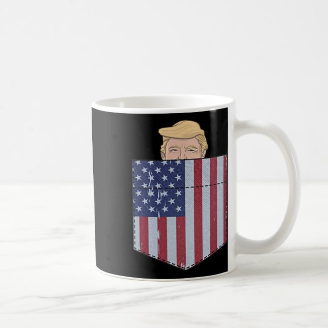 Caneca De Café No Seu Bolso Engraçado Trump 2024 Pocket (Direita)